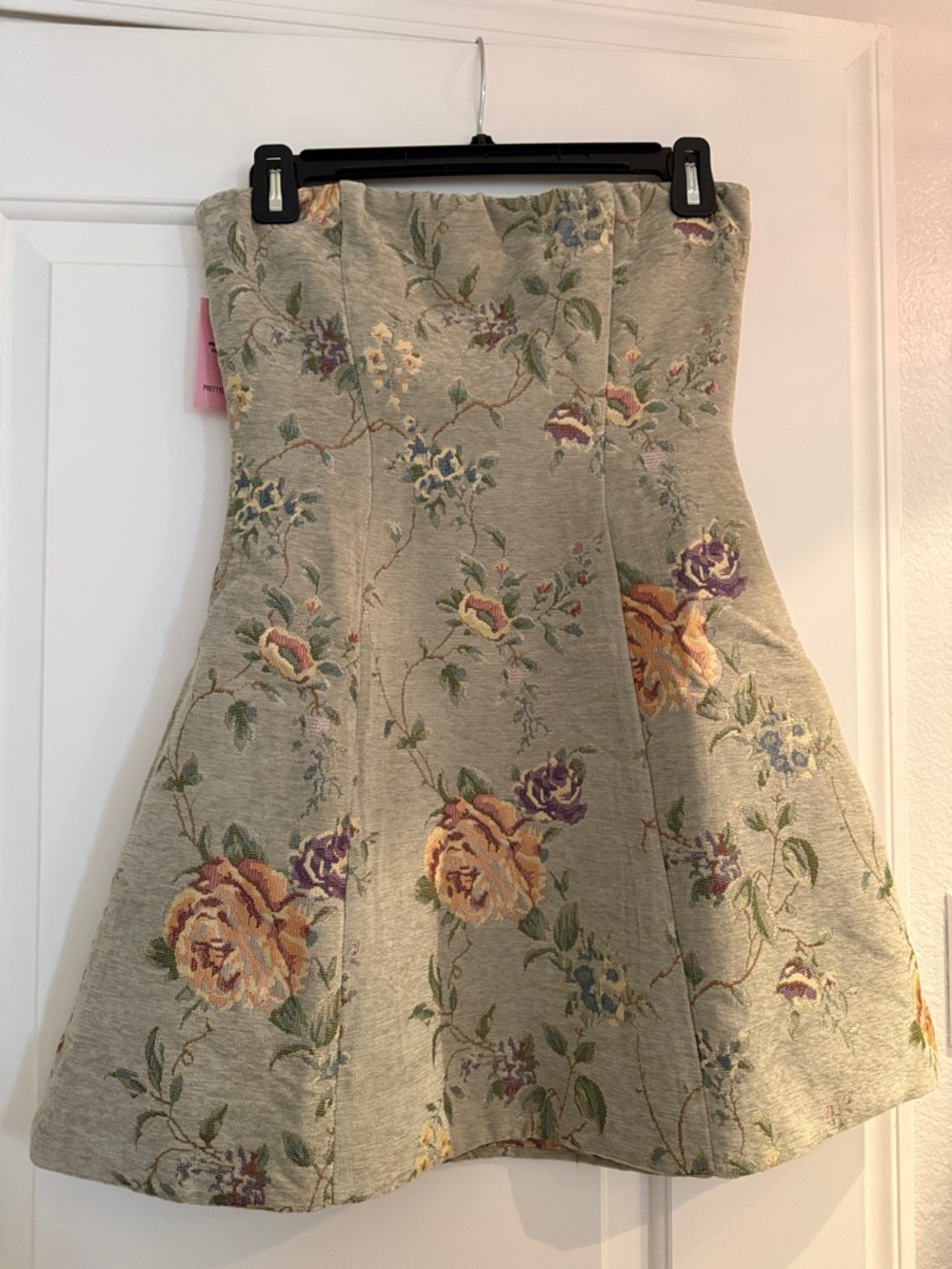 Sage Green Floral Bandeau A Line Shift Dress